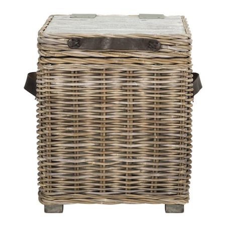 Safavieh 19.5 x 17.5 x 17.5 in. Merlie Trunk, White SEA7037A